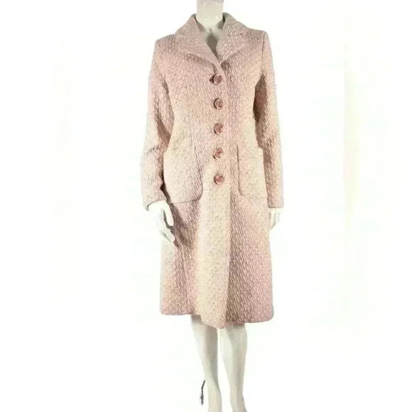 Cecil Gee Jackets & Blazers - 1970s CECIL GEE Pink White Mod Check  Tweed Wool Boucle Overcoat Medium Canada